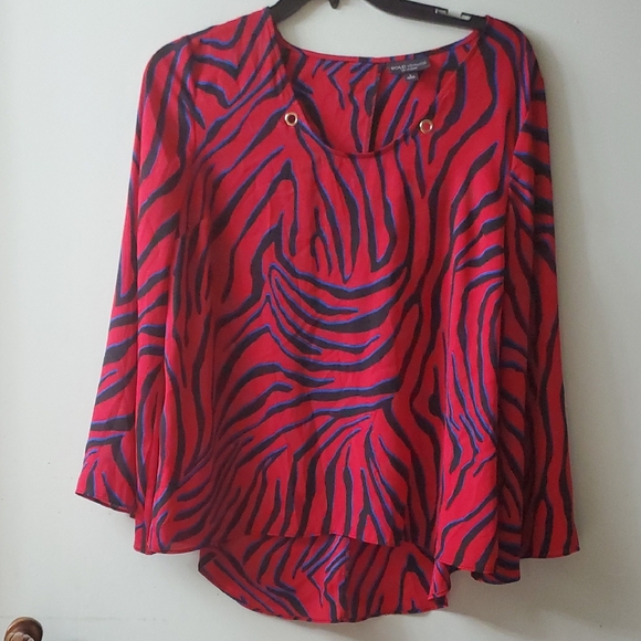 BOLD elements Tops - Bold Elements  Red and Black Animal Print Blouse